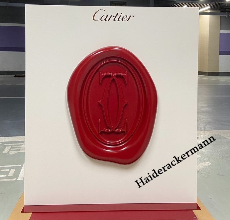 Cartier 2021 large backdrop with logo stamp for window display