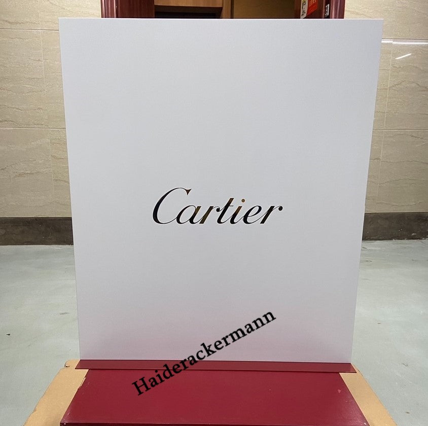 Cartier 2021 large backdrop with logo stamp for window display