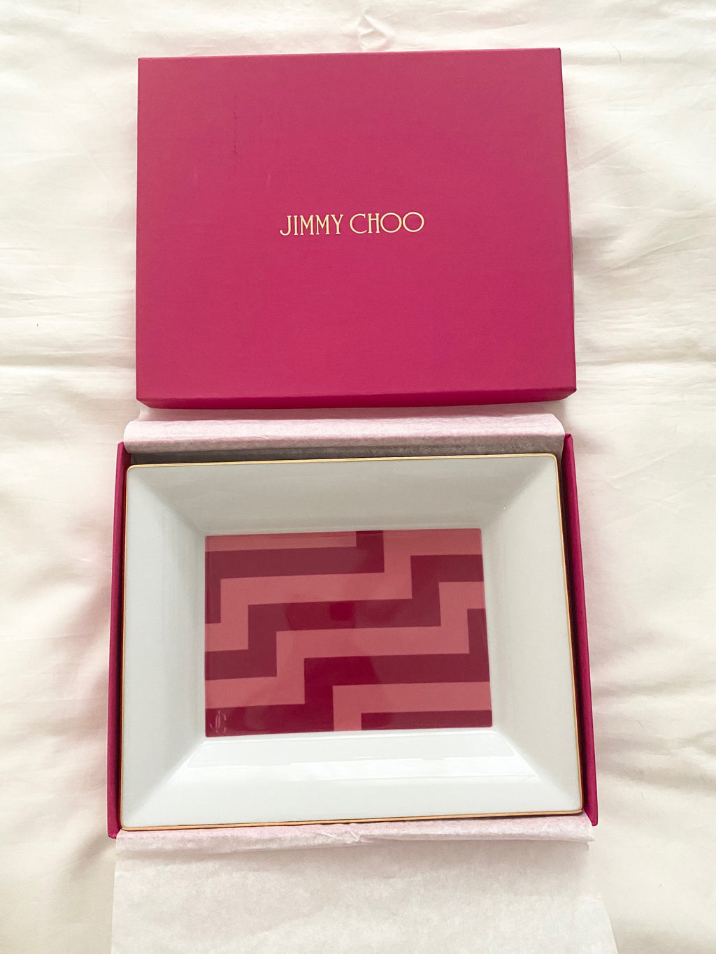 Jimmy Choo 2022 avenue pattern ceramic trinket tray
