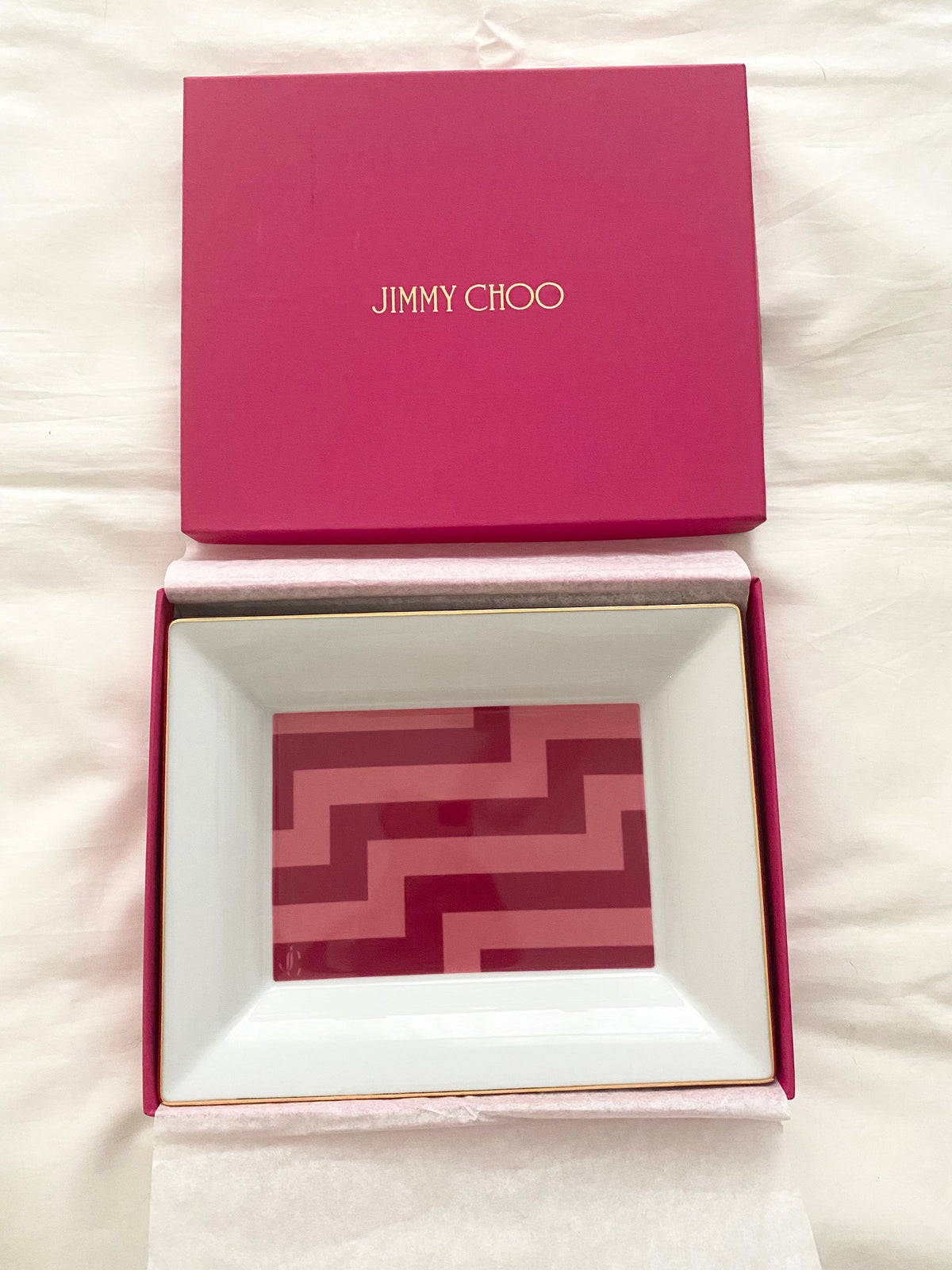 Jimmy Choo 2022 avenue pattern ceramic trinket tray