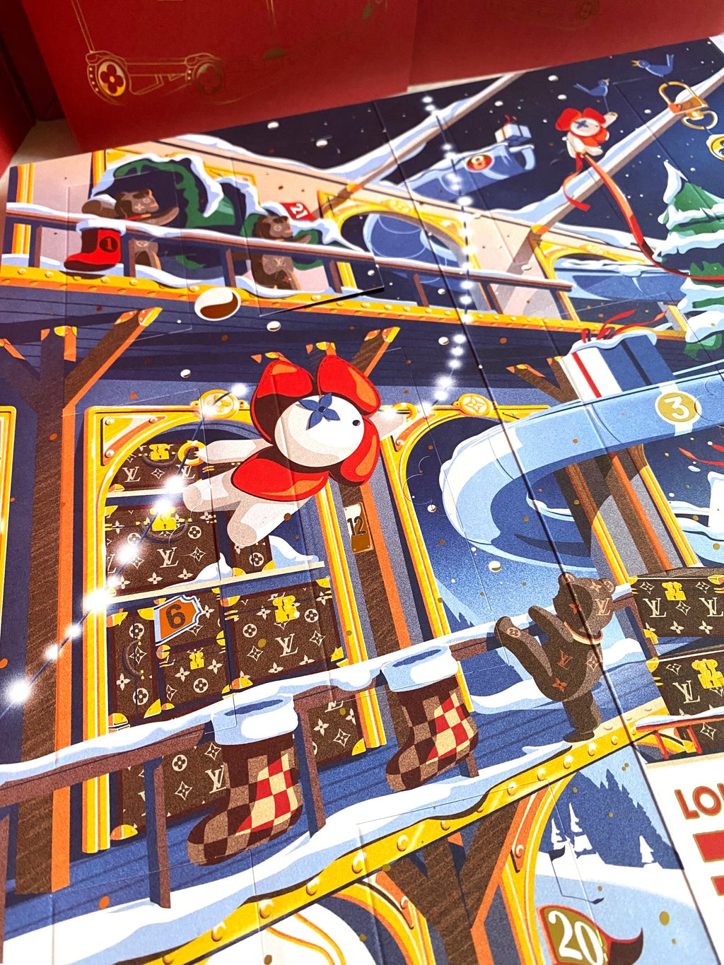 Louis Vuitton 2023 Christmas ornament calendar with trunk design