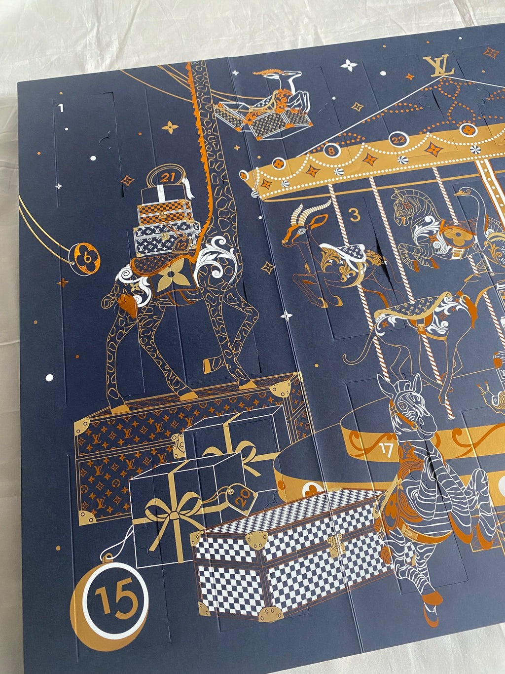 Louis Vuitton 2024 Christmas ornament calendar with trunk design