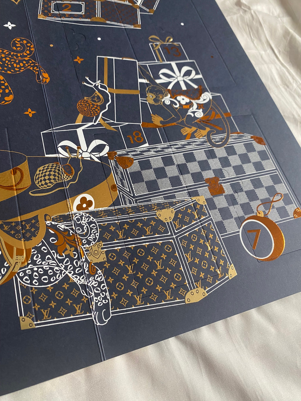 Louis Vuitton 2024 Christmas ornament calendar with trunk design