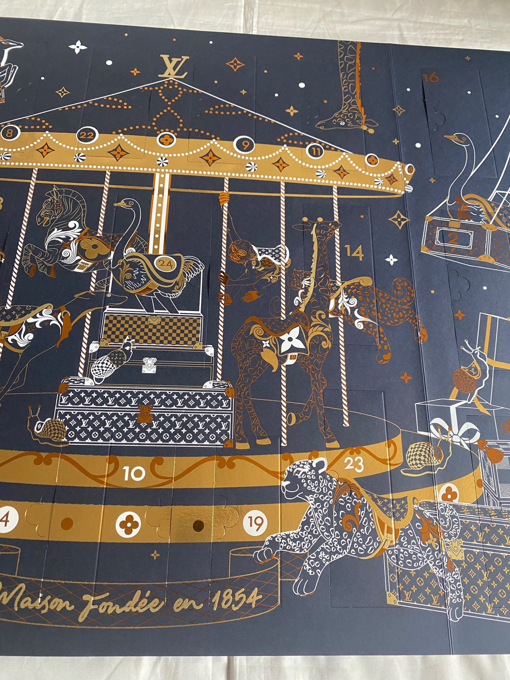 Louis Vuitton 2024 Christmas ornament calendar with trunk design