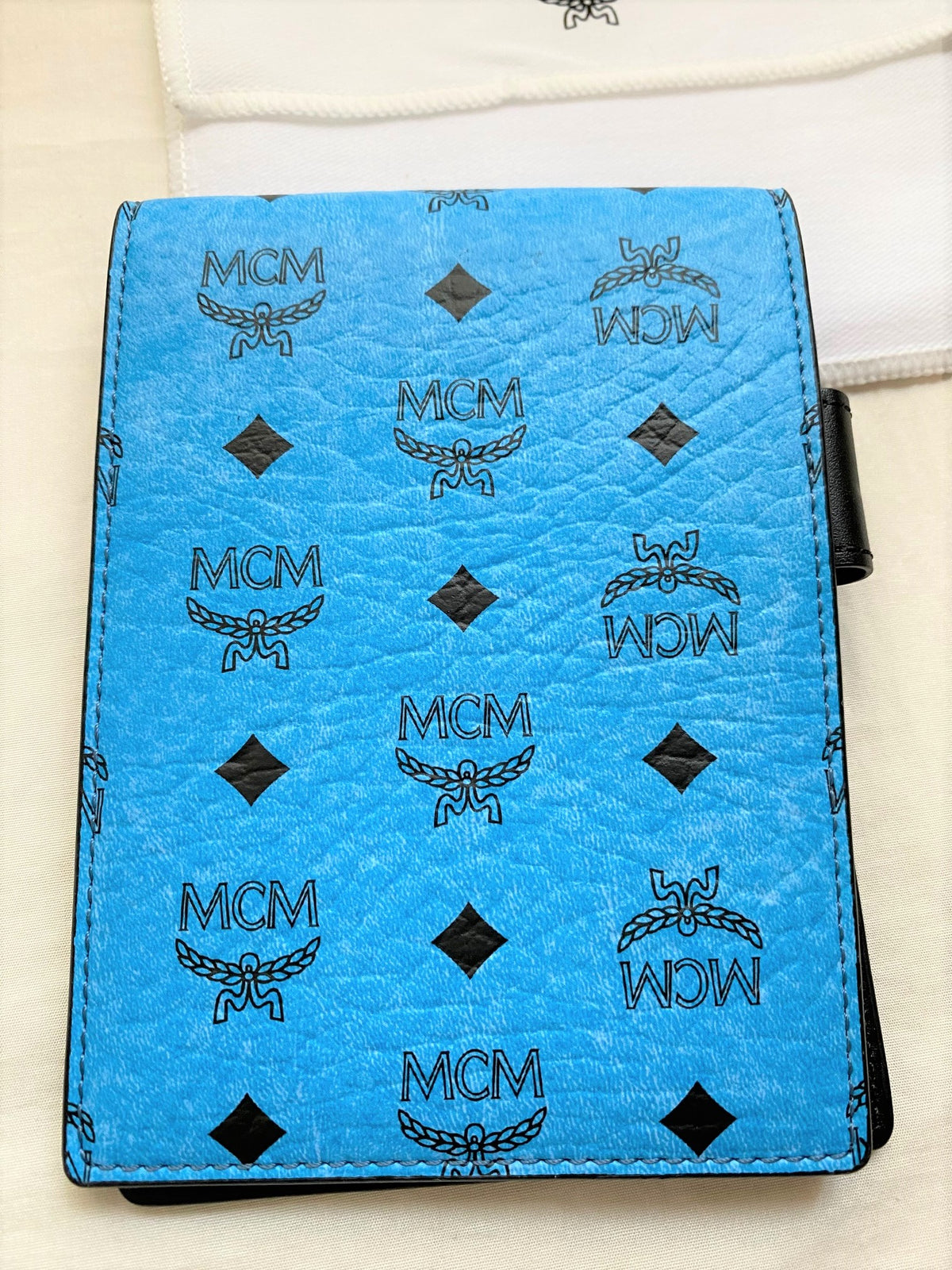 MCM notepad with visetos monogram leather holder & ballpoint pen