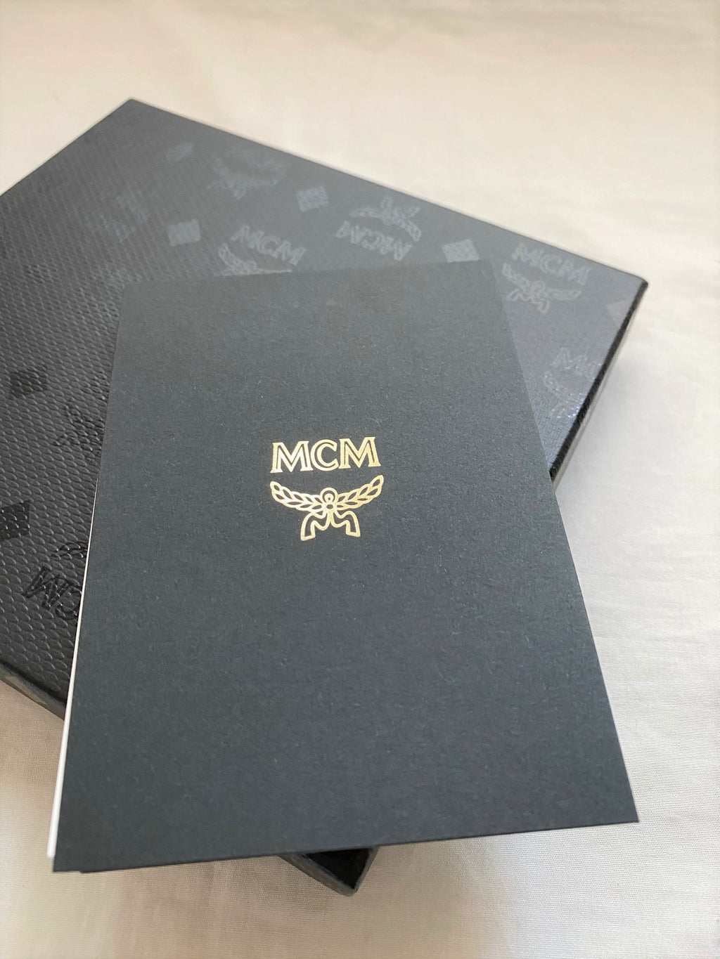 MCM notepad with visetos monogram leather holder & ballpoint pen