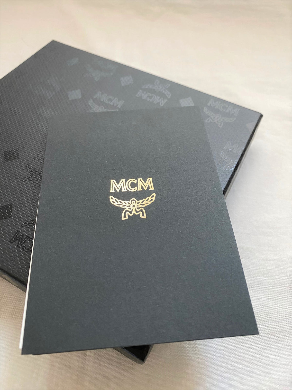 MCM notepad with visetos monogram leather holder & ballpoint pen