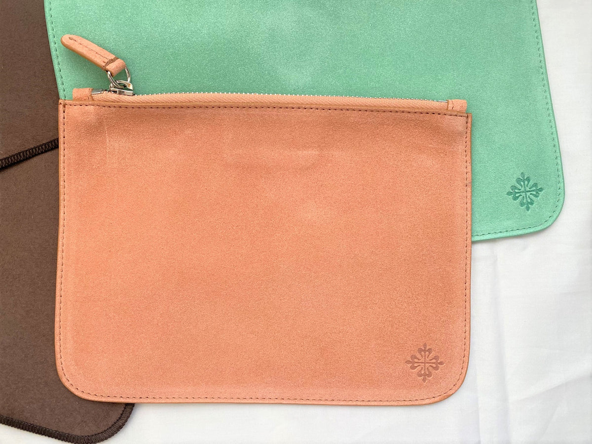 Patek Philippe suede leather pouch set of 3