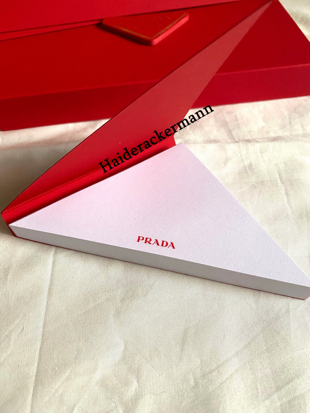 Prada 2023 bookmarks memo red envelopes & wood triangle box set