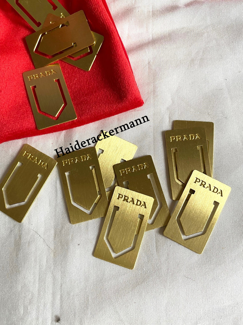 Prada 2023 bookmarks memo red envelopes & wood triangle box set