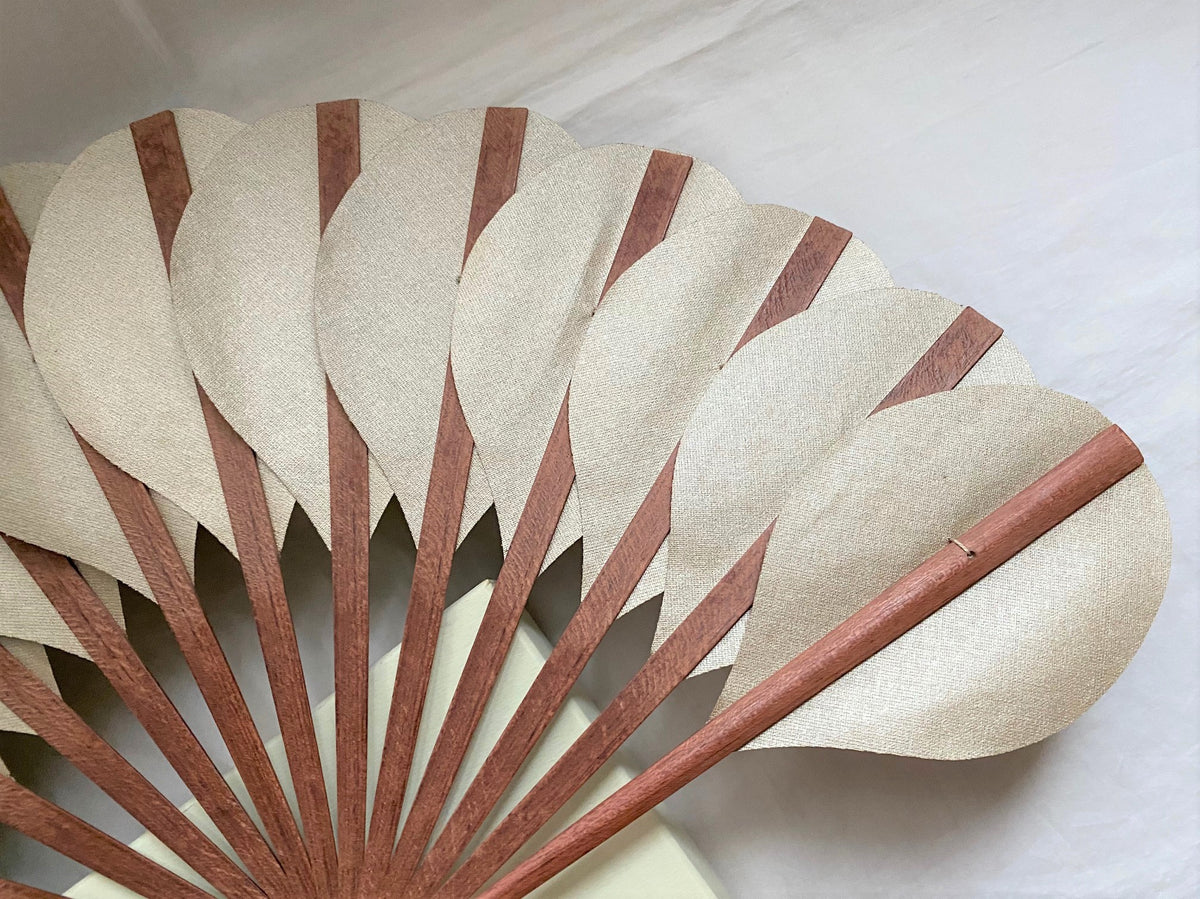 Rolex vintage wooden folding fan