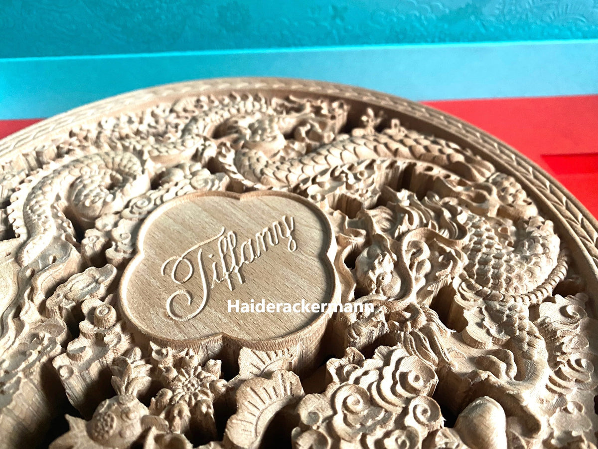 Tiffany & Co 2024 Chinese New Year dragon engraved wooden jewelry box