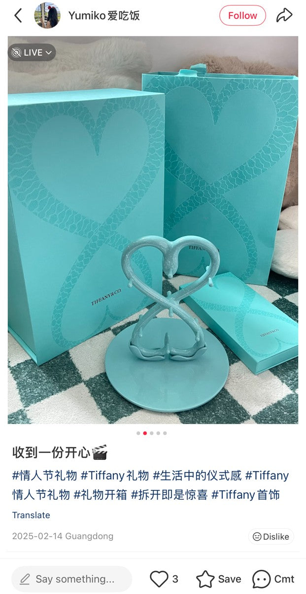 Tiffany & Co 2025 Chinese New Year snake heart ceramic jewelry hanger