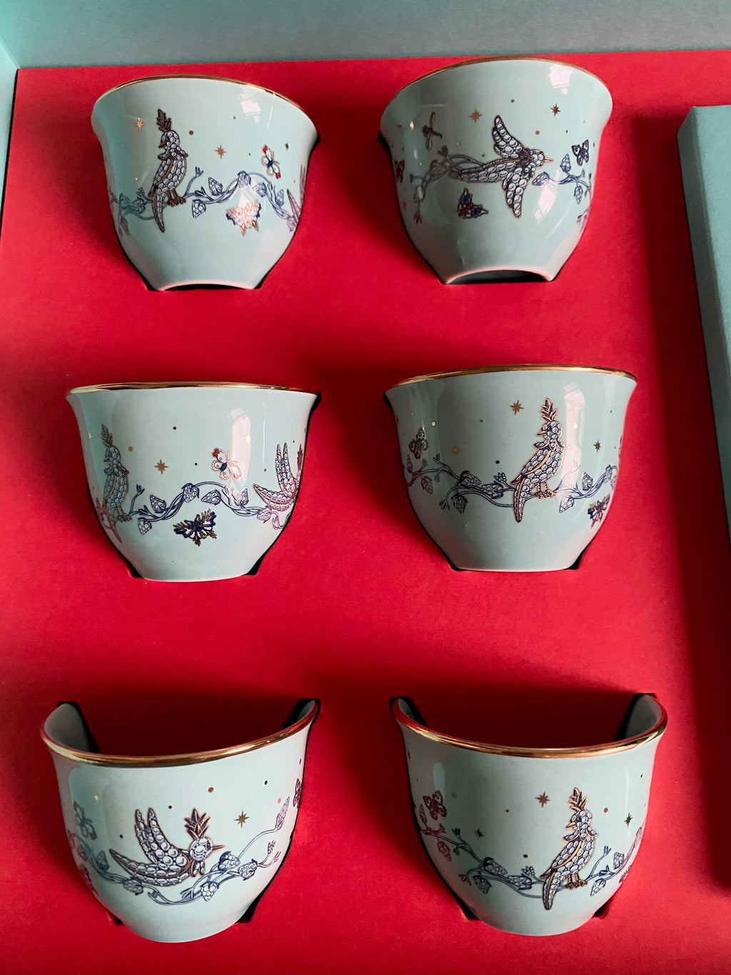 Tiffany & Co 2026 Chinese New Year bird on a rock ceramic cups & red packet box set