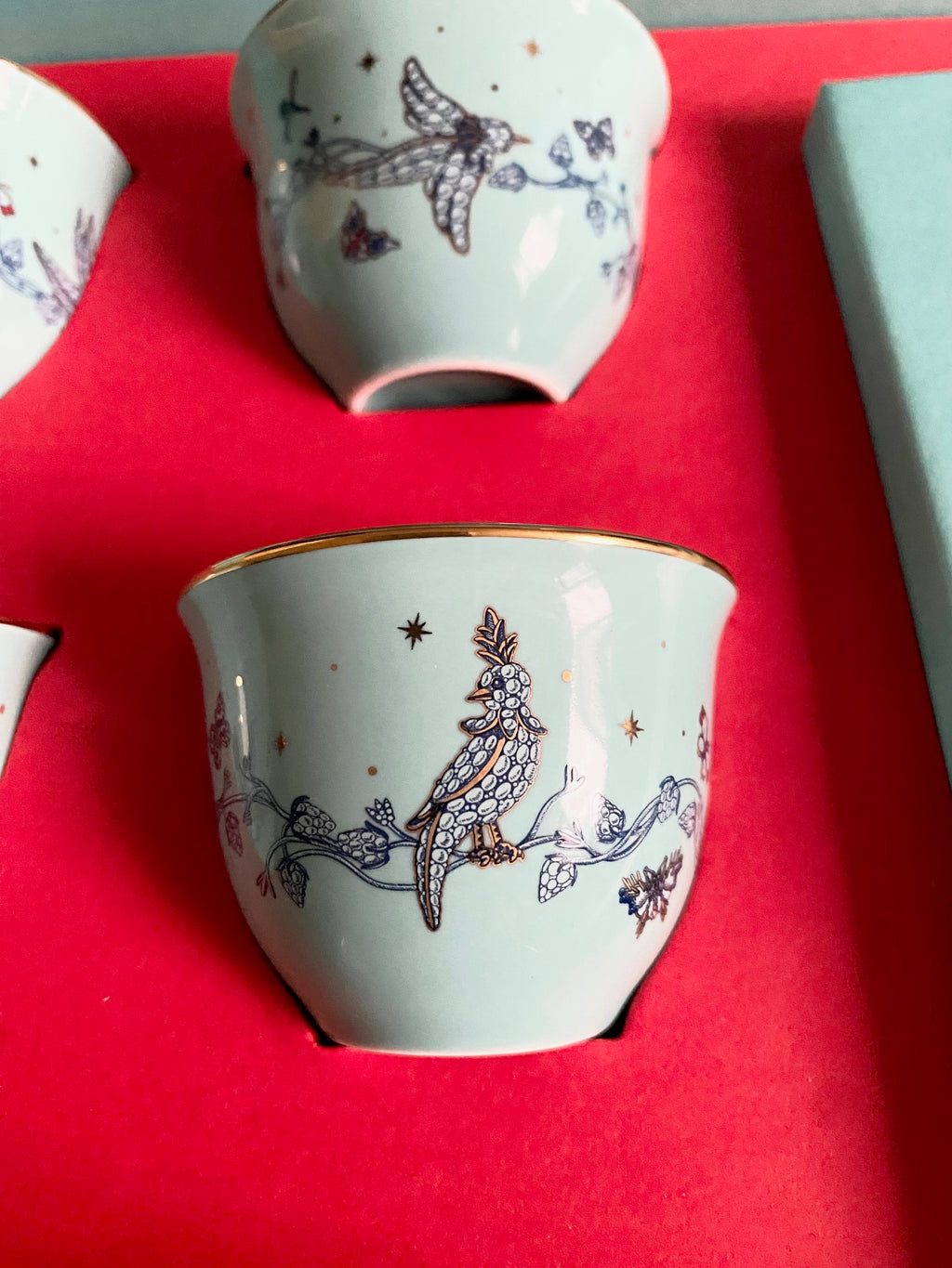 Tiffany & Co 2026 Chinese New Year bird on a rock ceramic cups & red packet box set