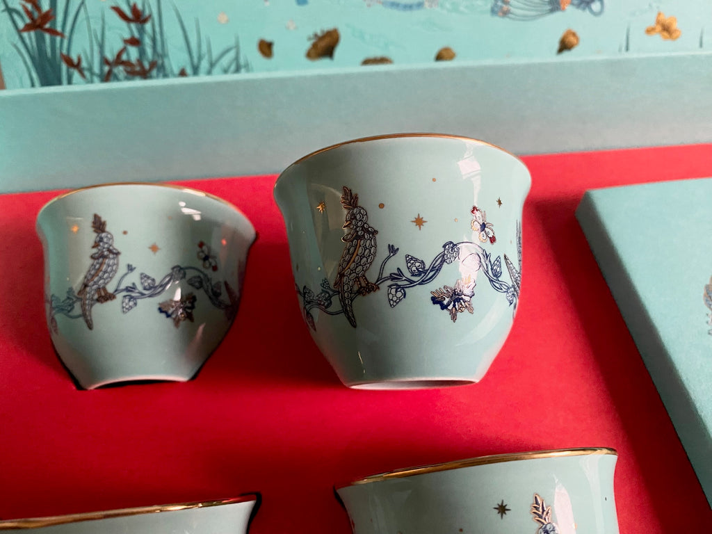 Tiffany & Co 2026 Chinese New Year bird on a rock ceramic cups & red packet box set