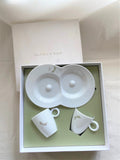 Van Cleef & Arpels vintage dragonfly motif porcelain cups & plate box set