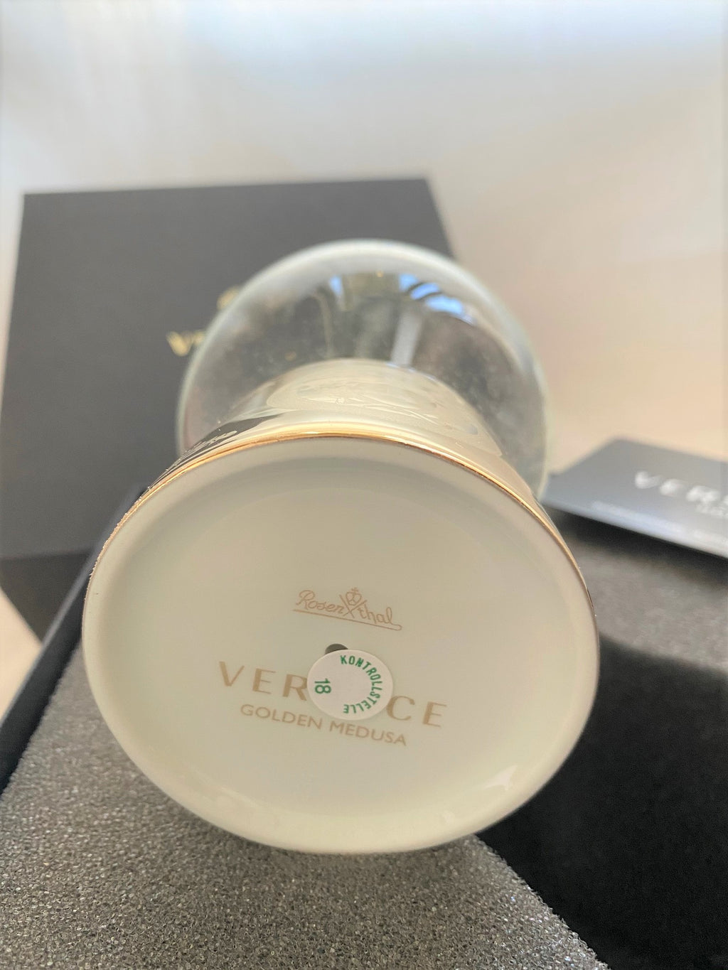 Versace 2020 Christmas gold medusa glass snow globe