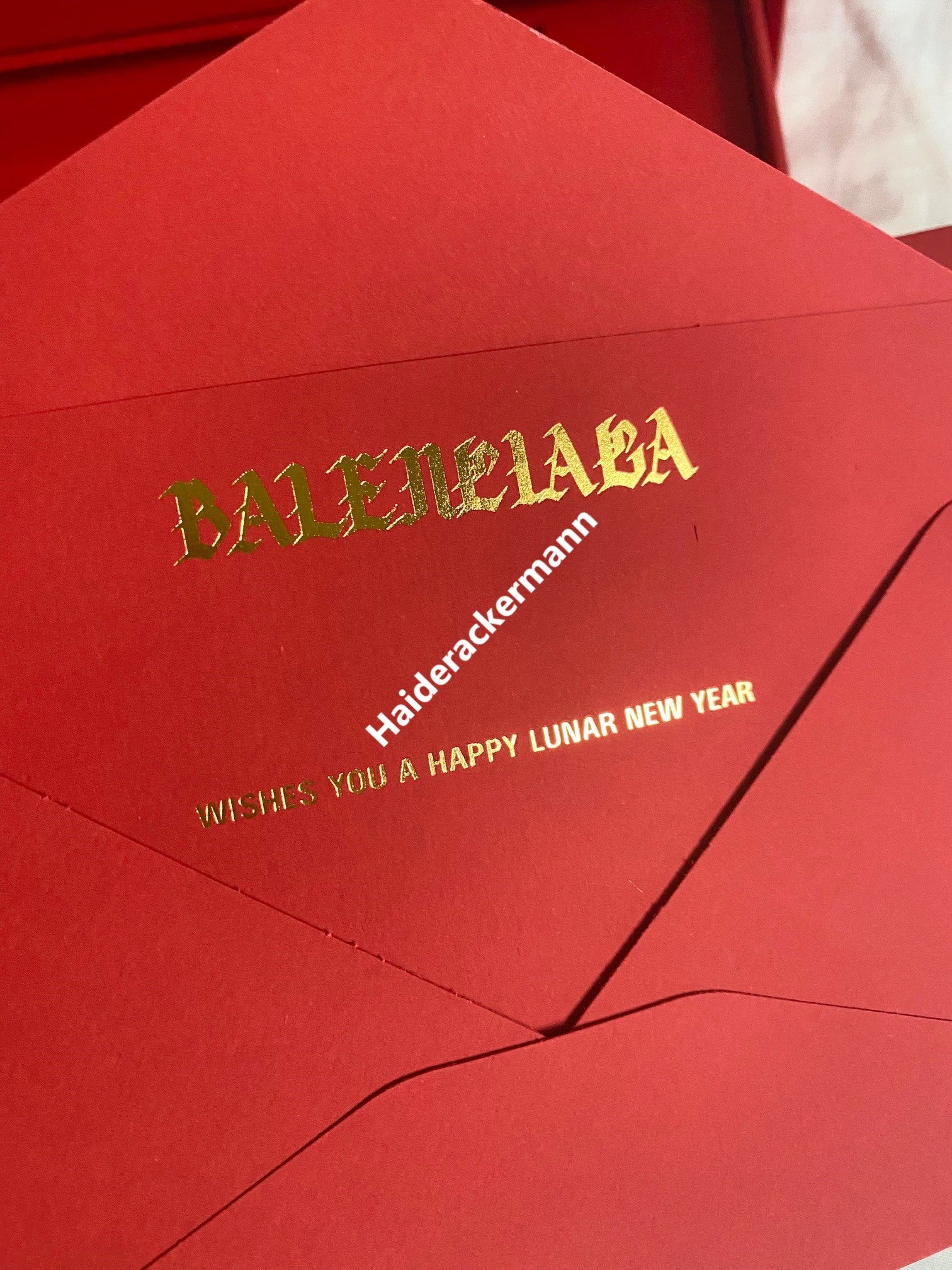 Balenciaga 2024 Chinese New Year red packet & folding fan box set