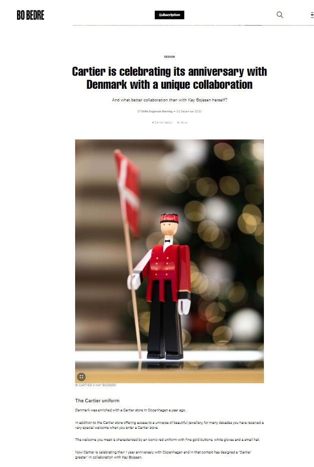 Cartier X Kay Bojesen 2020 Christmas wooden bellboy puppet figure 20 cm