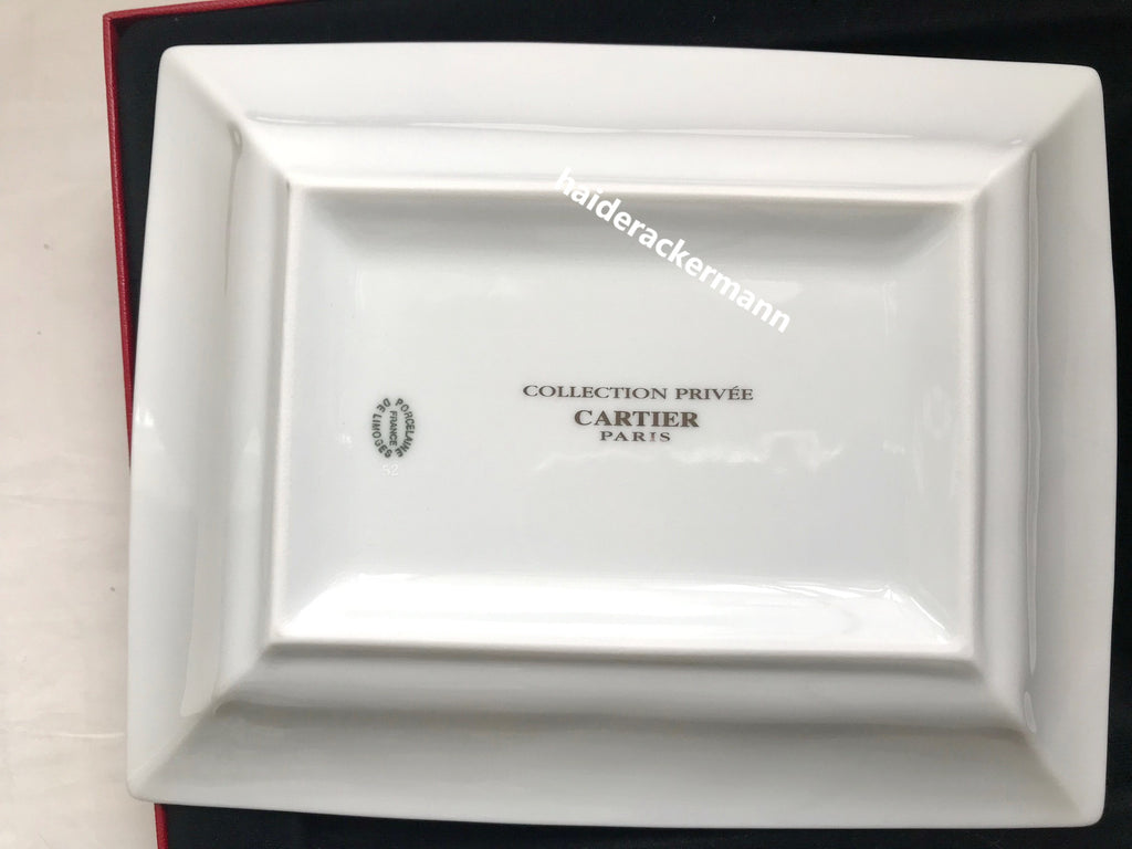Cartier watch movement motif porcelain limoges trinket tray