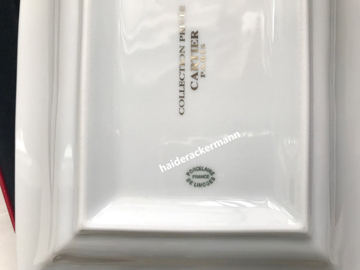 Cartier watch movement motif porcelain limoges trinket tray