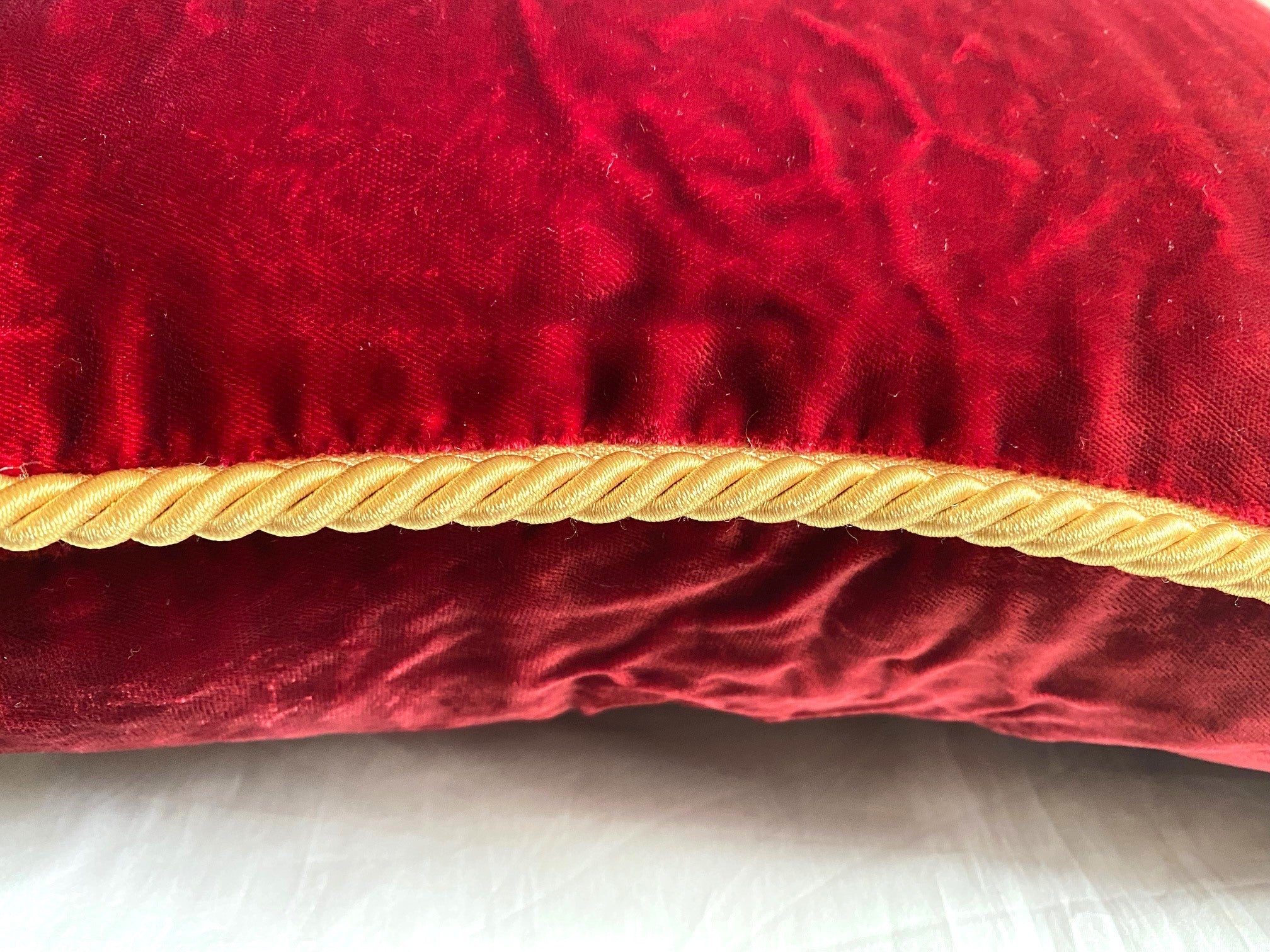 Cartier Christmas event red velvet cushion