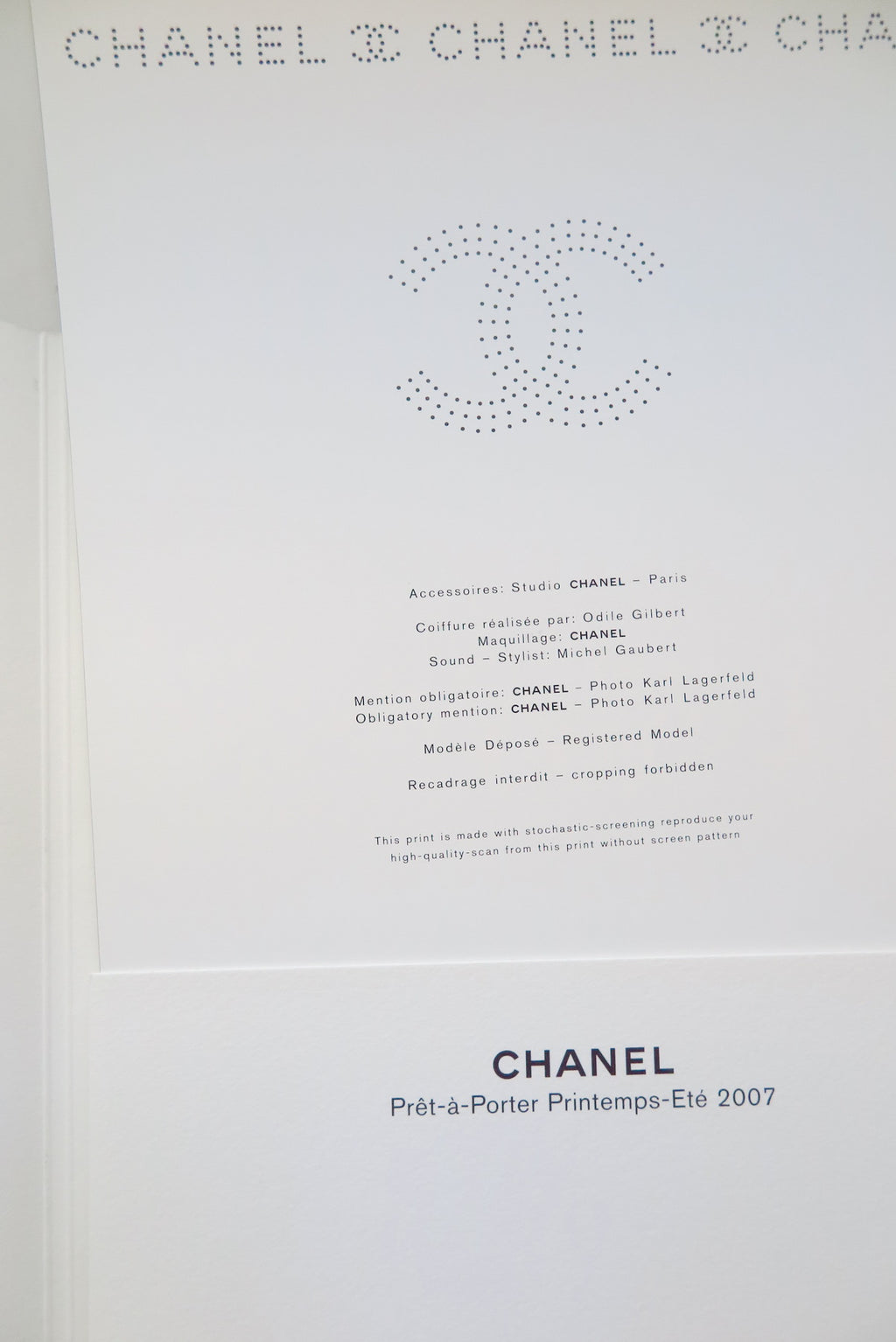Chanel by Karl Lagerfeld 2007 Spring Summer campaign look press kit