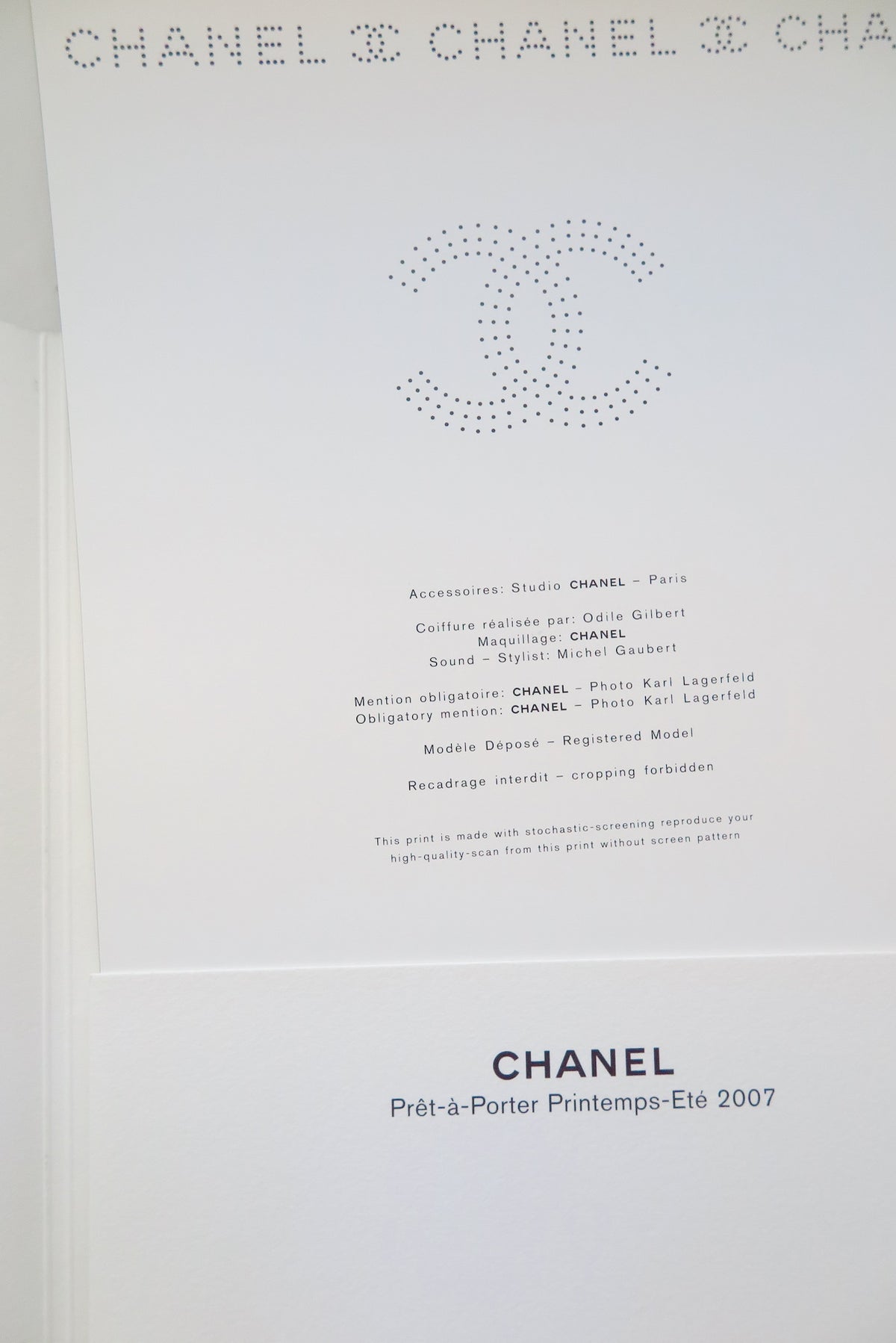 Chanel by Karl Lagerfeld 2007 Spring Summer campaign look press kit