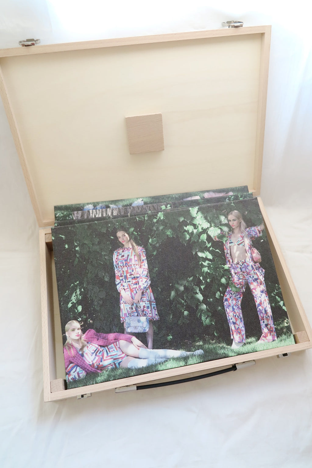 Chanel 2016 cruise Fashion Impressionism campaign photographs cardboard in wooden box