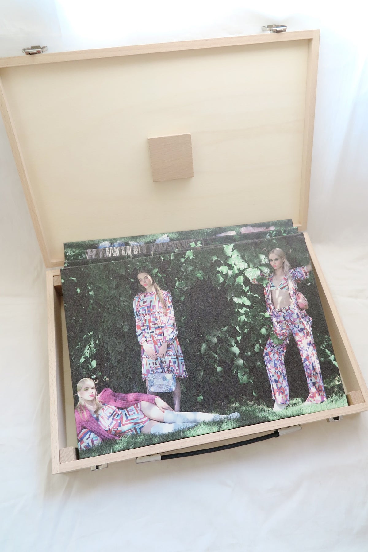 Chanel 2016 cruise Fashion Impressionism campaign photographs cardboard in wooden box