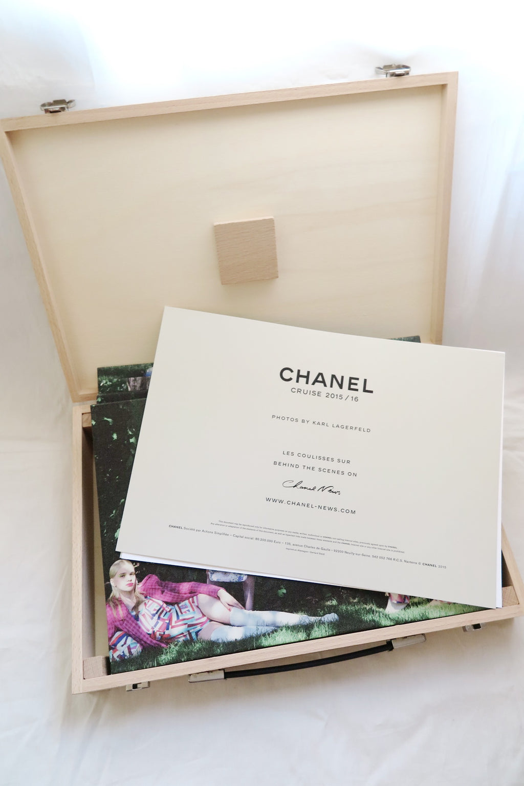 Chanel 2016 cruise Fashion Impressionism campaign photographs cardboard in wooden box