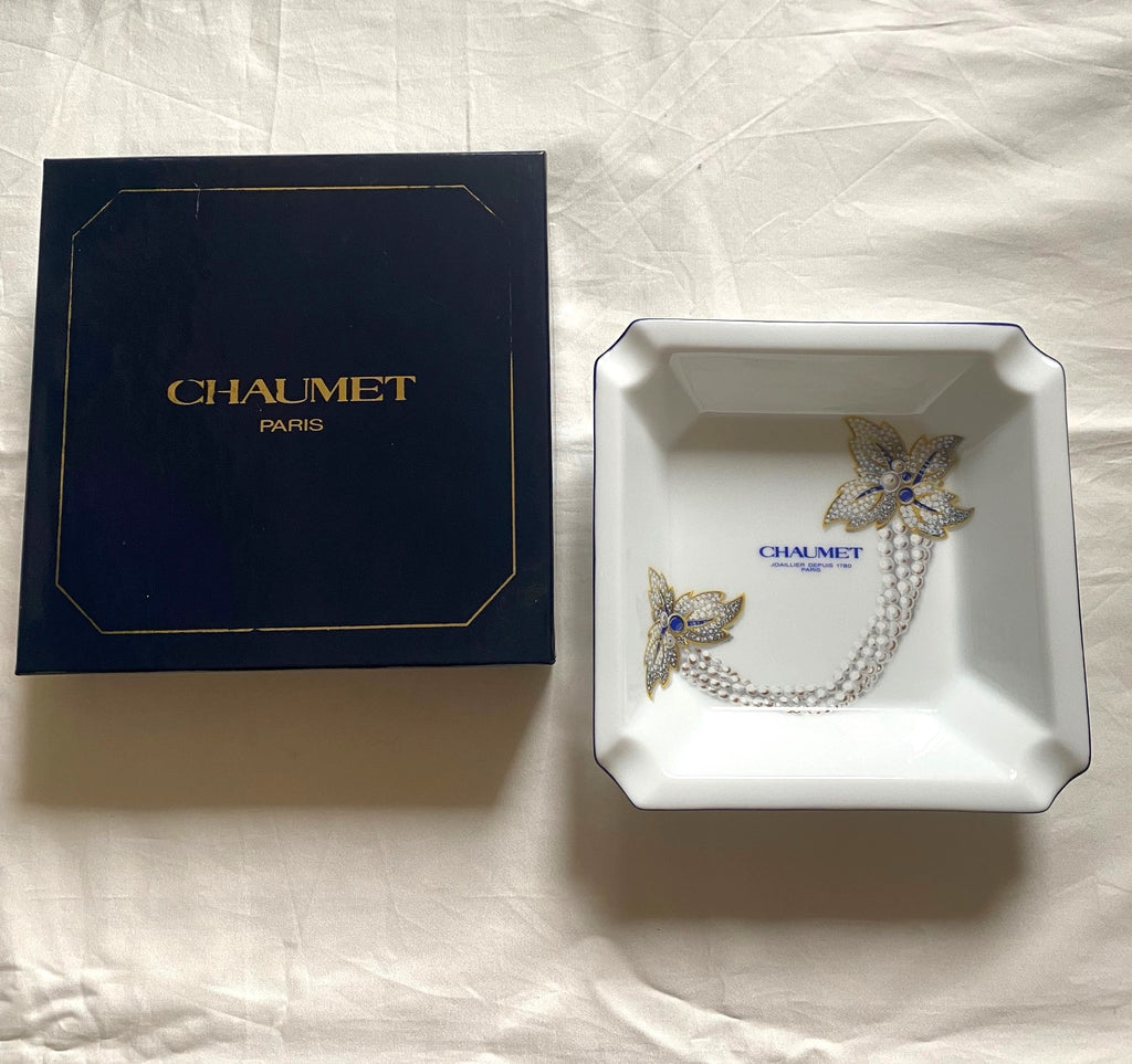 Chaumet x Bernardaud vintage diamond necklace motif ashtray
