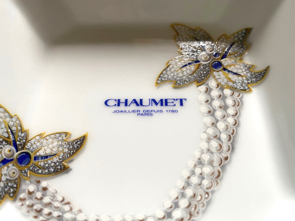 Chaumet x Bernardaud vintage diamond necklace motif ashtray