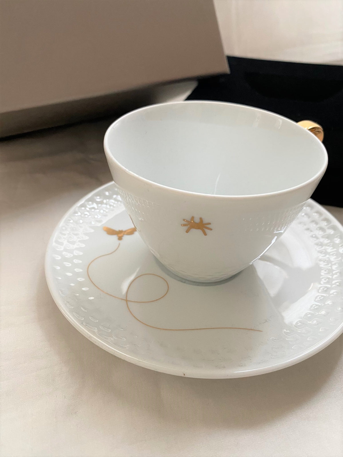 Chaumet x Noritake gold dragonfly motif tea cup box set