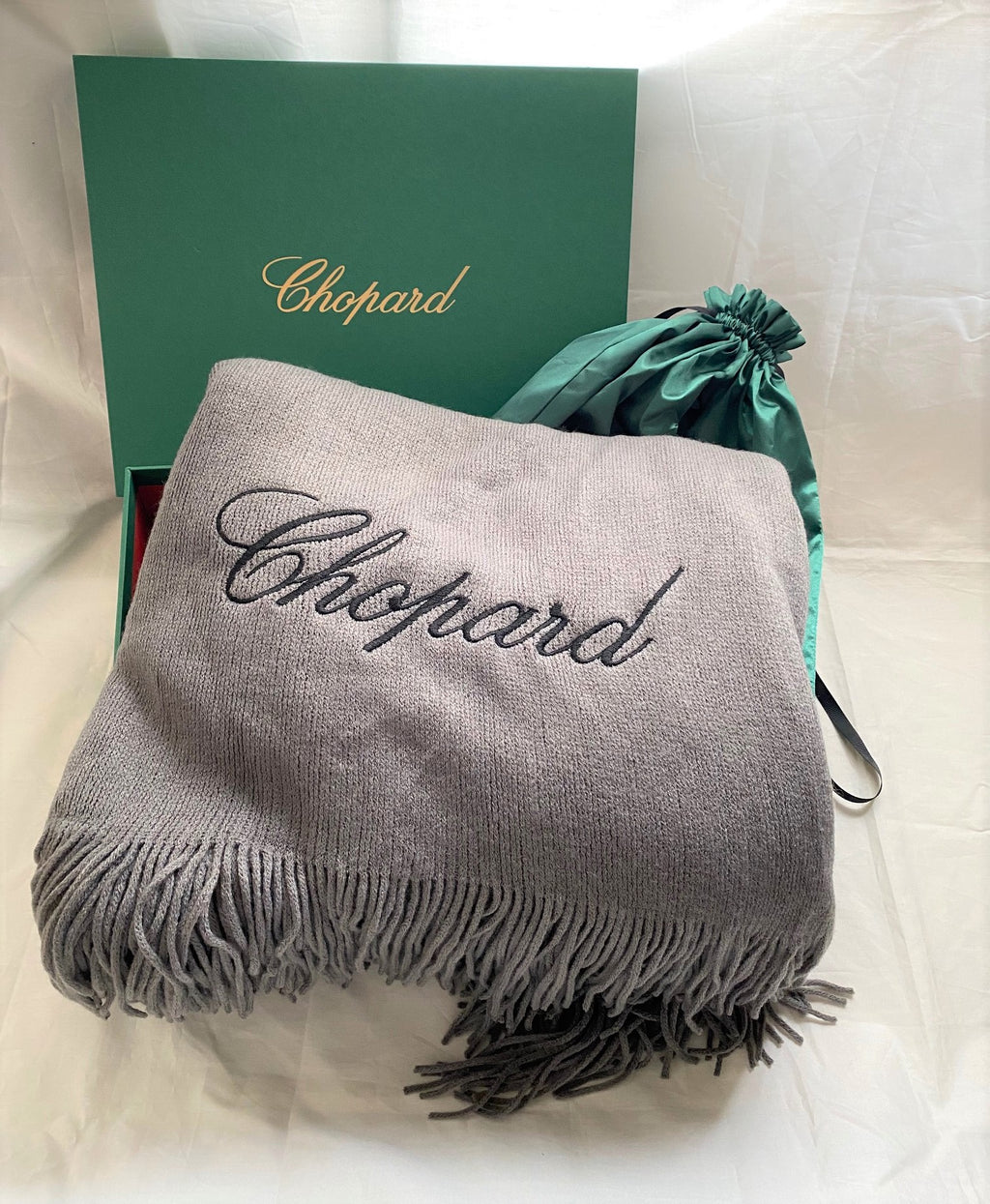 Chopard large wool shawl throw blanket