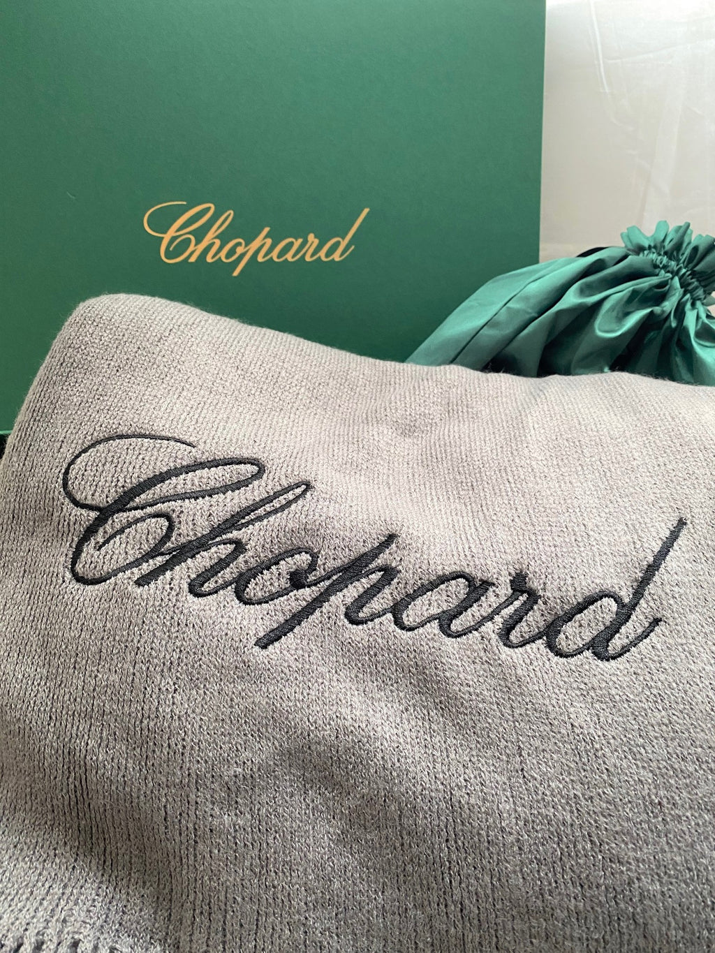 Chopard large wool shawl throw blanket
