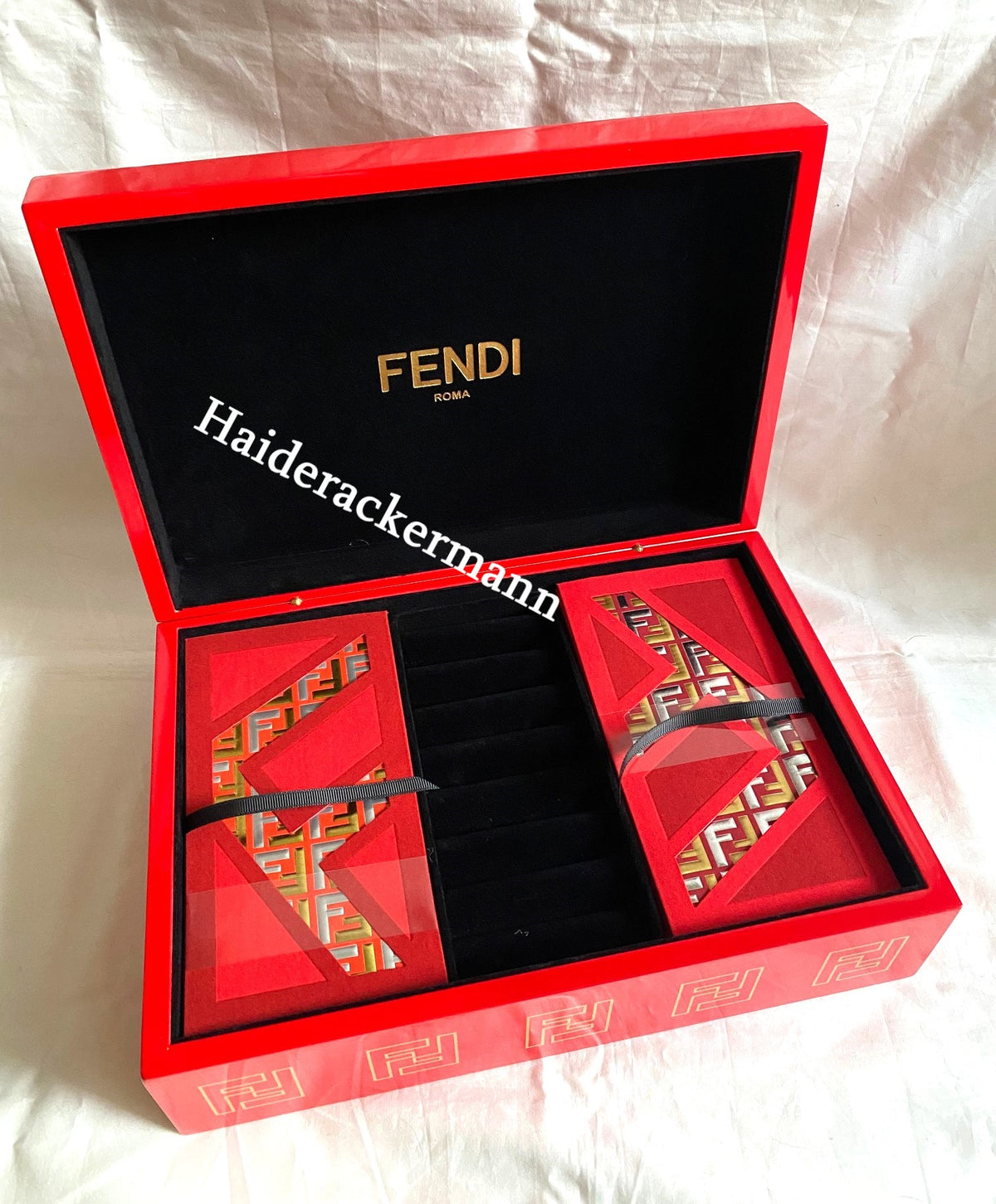 Fendi 2023 Chinese New Year FF logo jewelry box with red packets