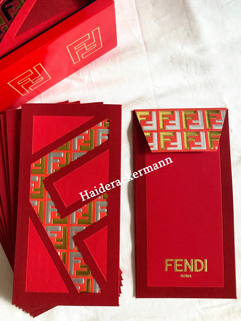 Fendi 2023 Chinese New Year FF logo jewelry box with red packets