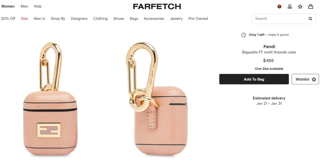 Fendi blue snakeskin AirPods case
