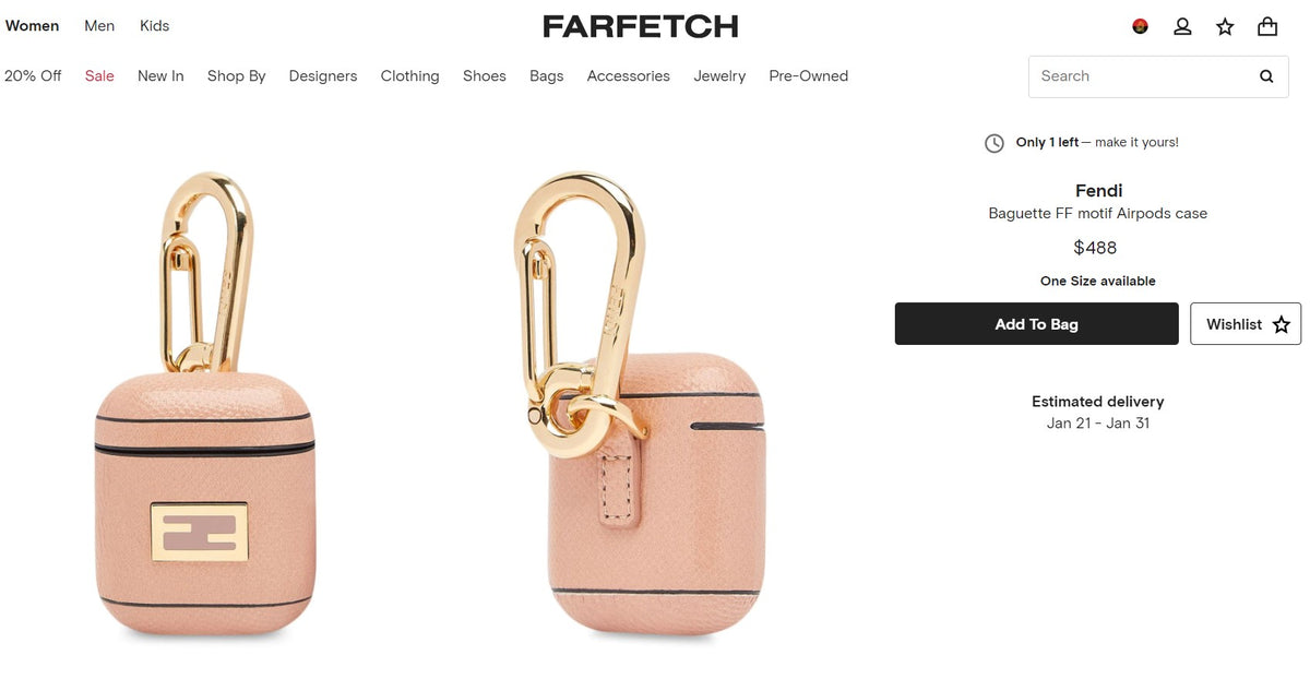 Fendi blue snakeskin AirPods case