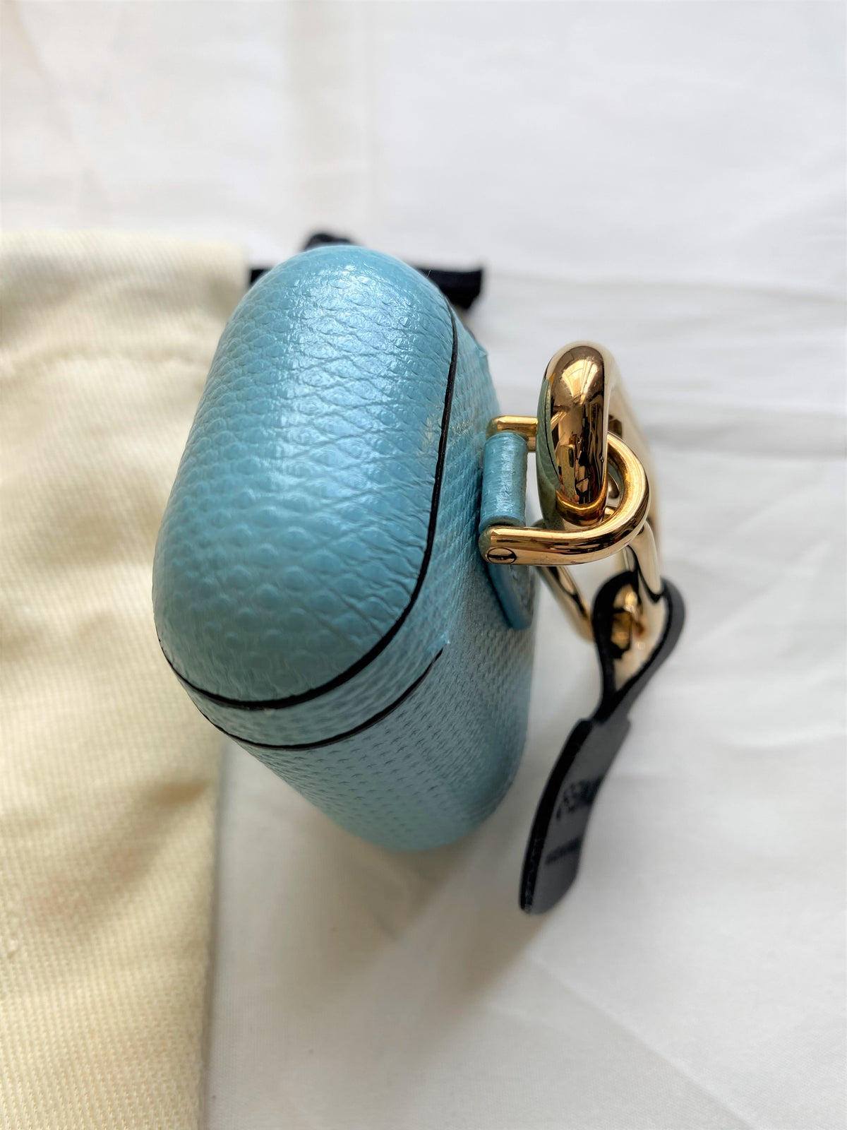 Fendi blue snakeskin AirPods case