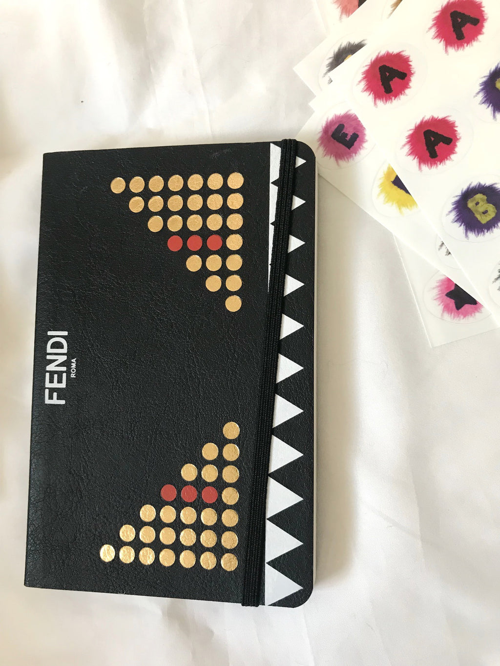 Fendi monster leather notebook & stickers