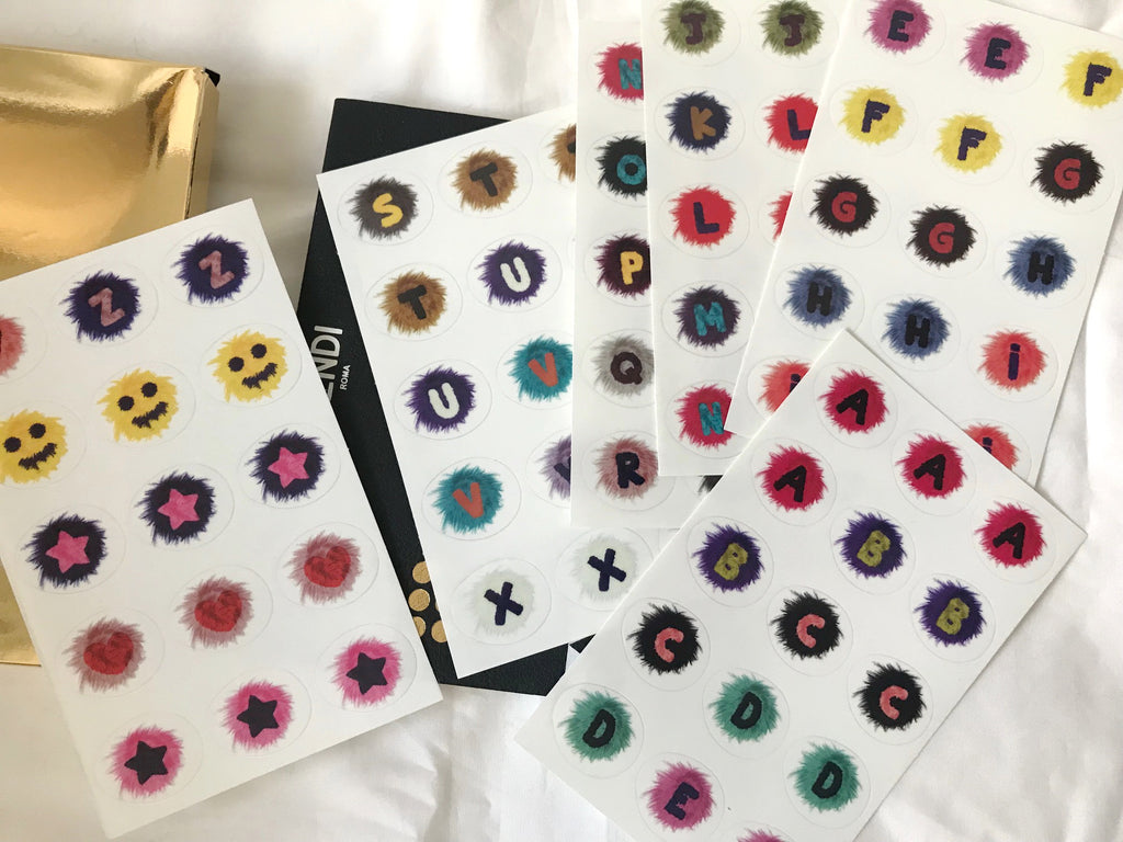 Fendi monster leather notebook & stickers
