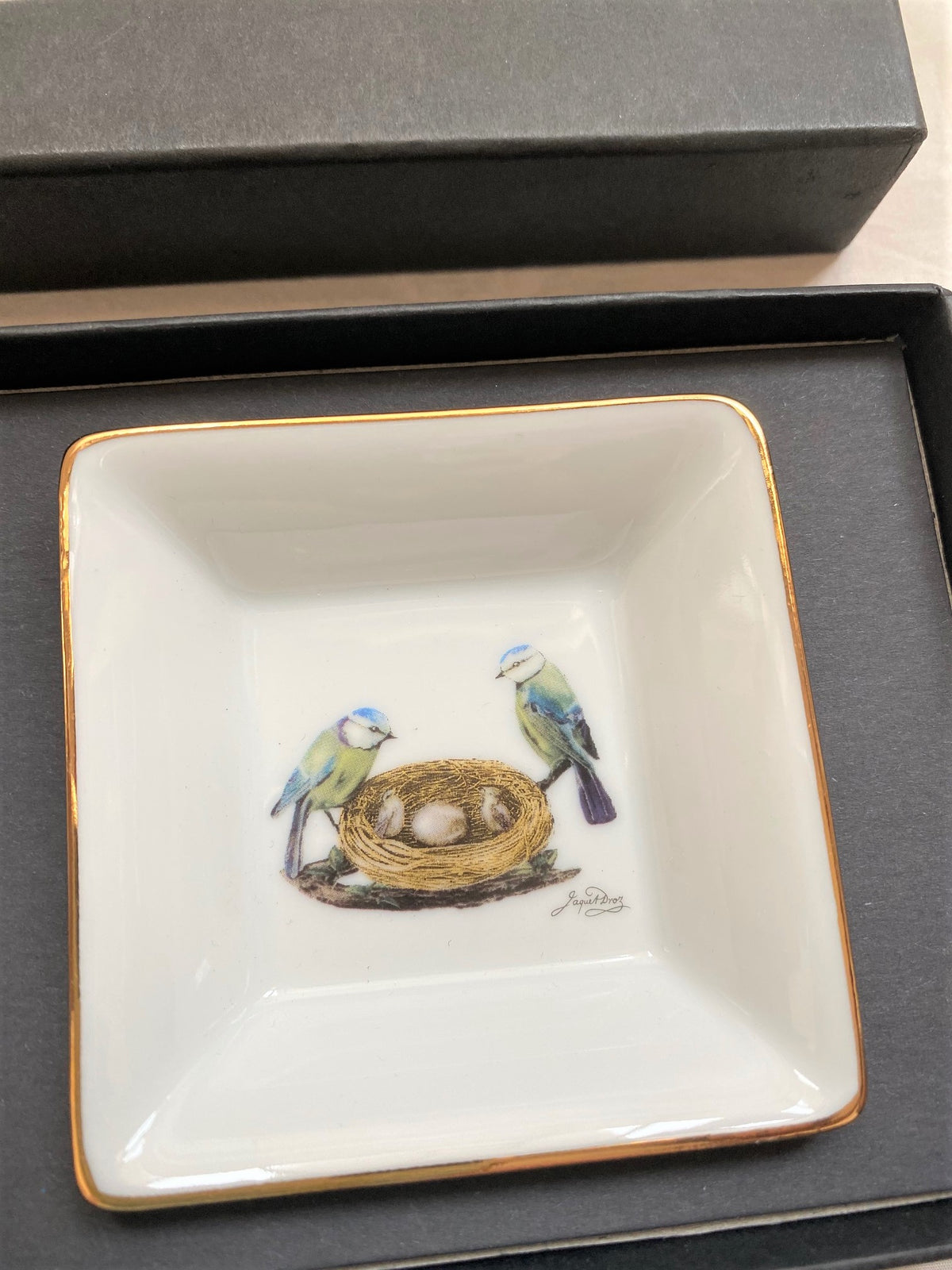 Jaquet Droz 275th anniversary limoges porcelain trinket tray box set