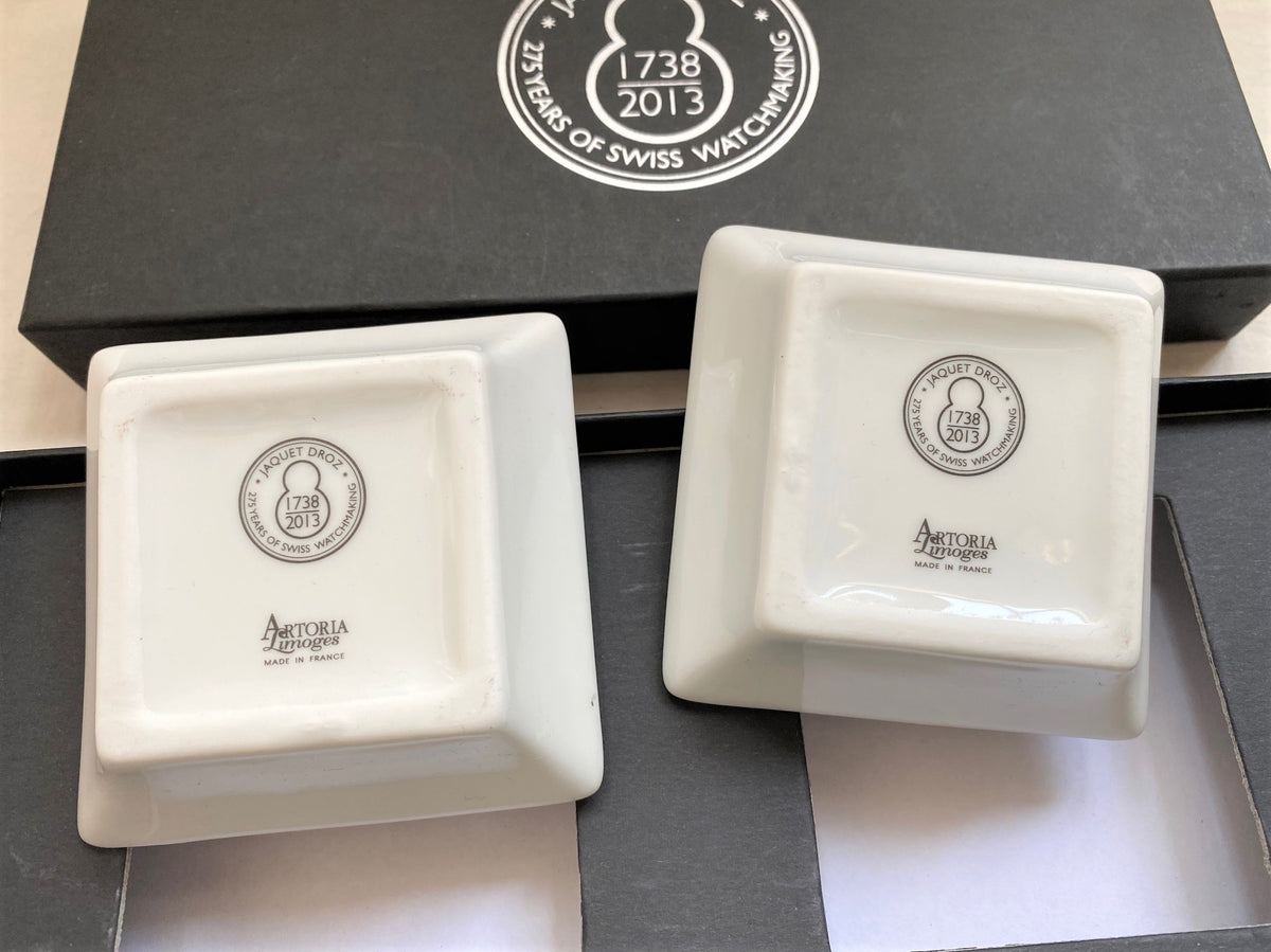Jaquet Droz 275th anniversary limoges porcelain trinket tray box set