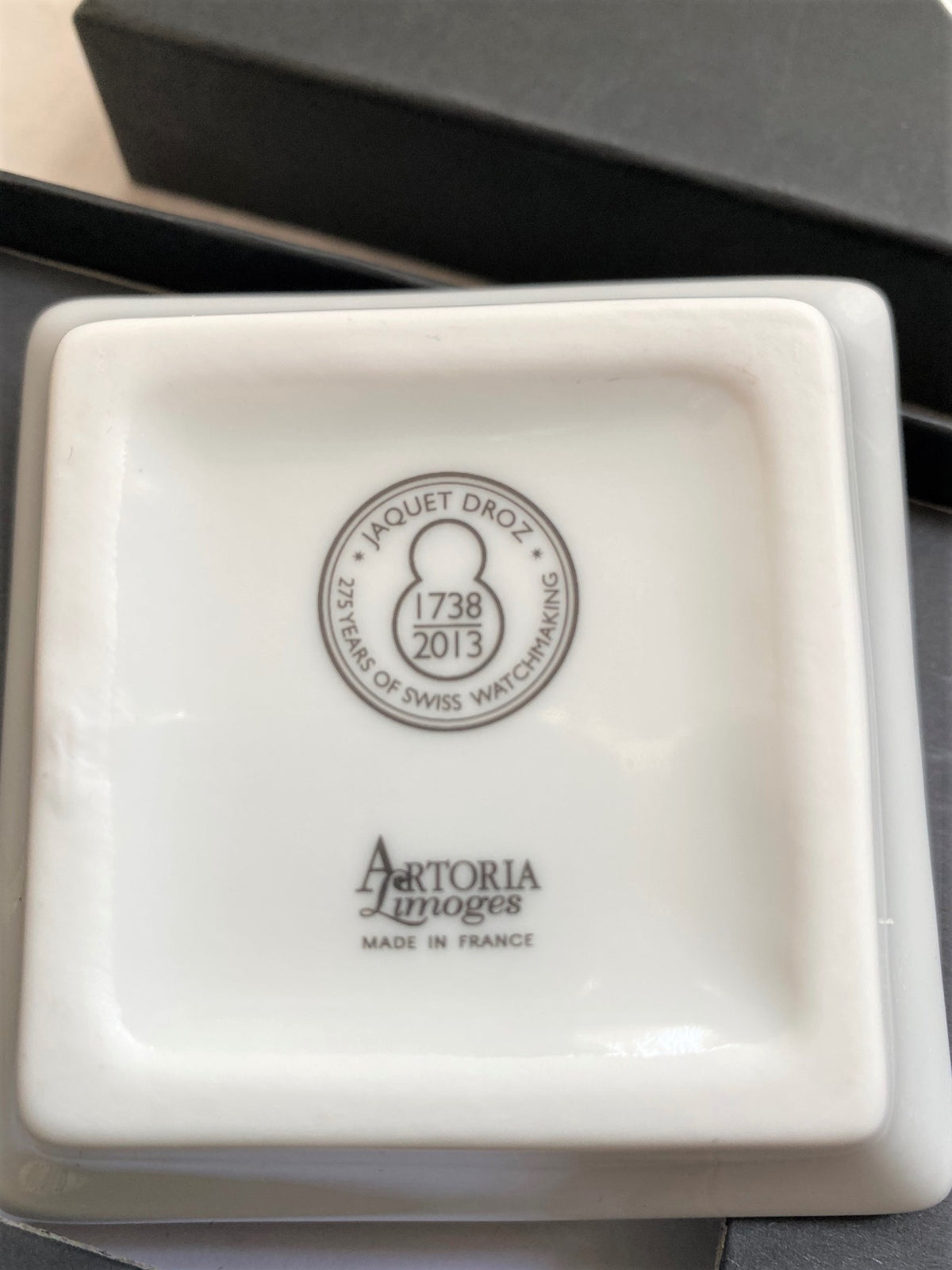 Jaquet Droz 275th anniversary limoges porcelain trinket tray box set