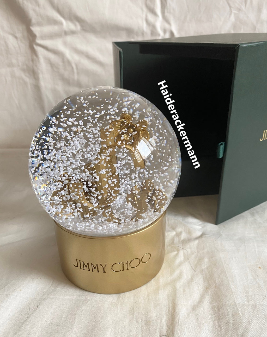 Jimmy Choo 2024 Christmas floral & JC logo snow globe