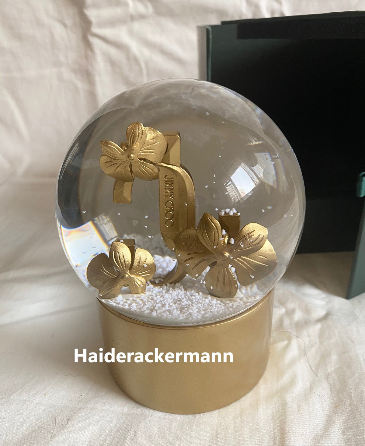 Jimmy Choo 2024 Christmas floral & JC logo snow globe