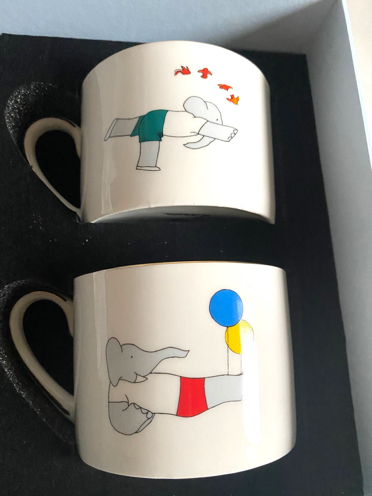 Lanvin 2022 balloon elephant motifs ceramic tea cups plates box set